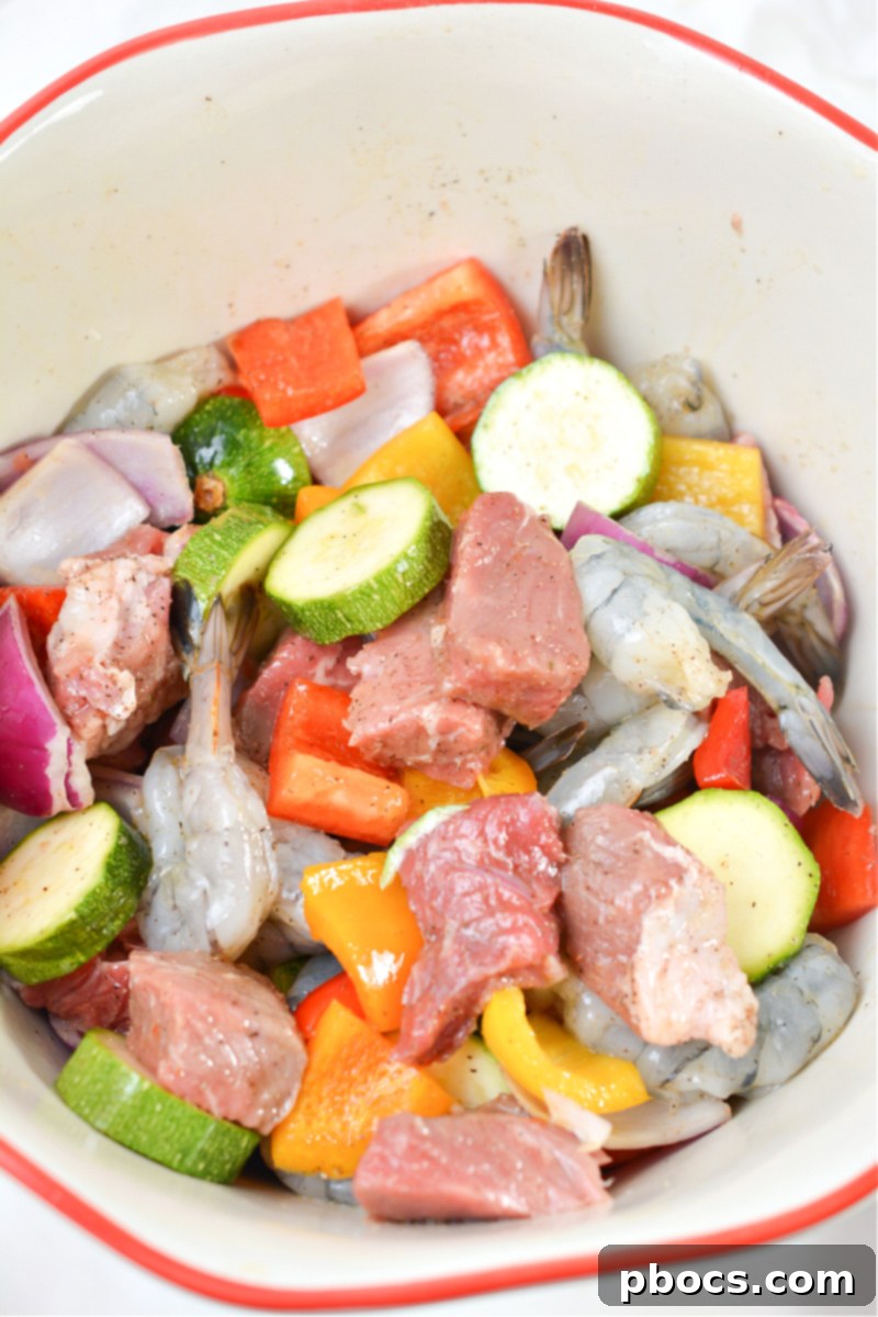 Keto Steak and Shrimp Kabobs