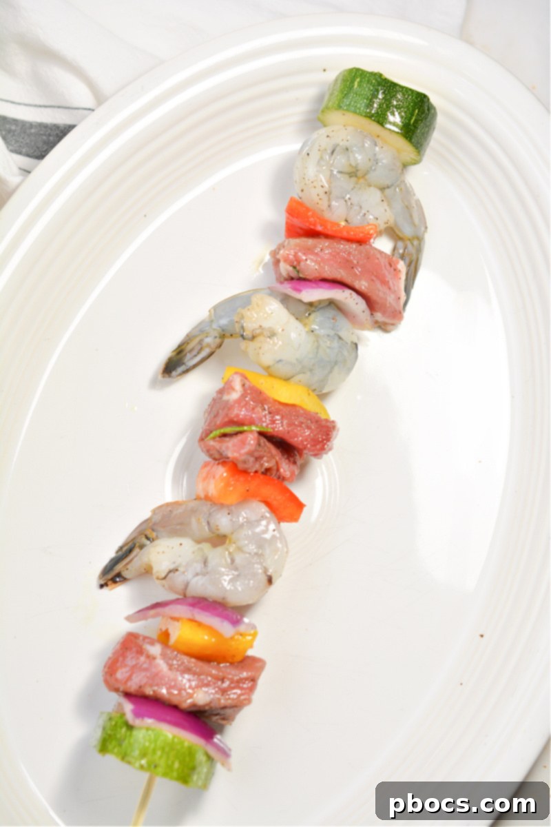 Keto Steak and Shrimp Kabobs