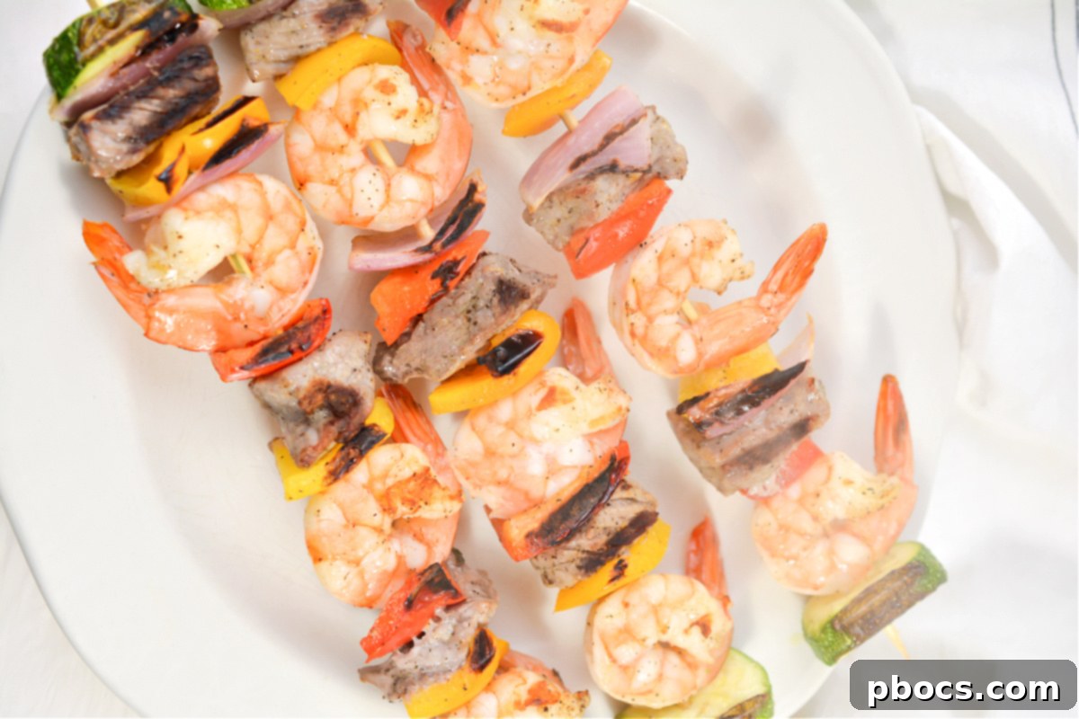 Keto Steak and Shrimp Kabobs