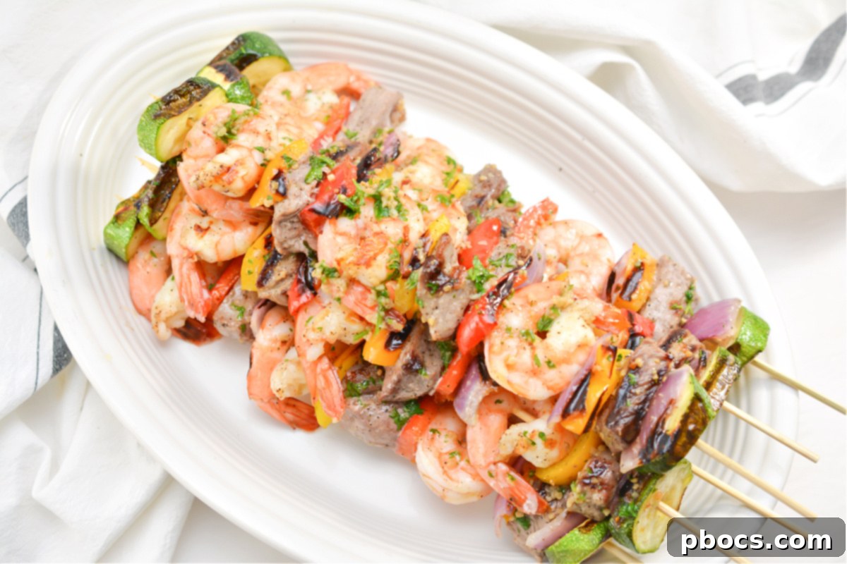 Keto Steak and Shrimp Kabobs