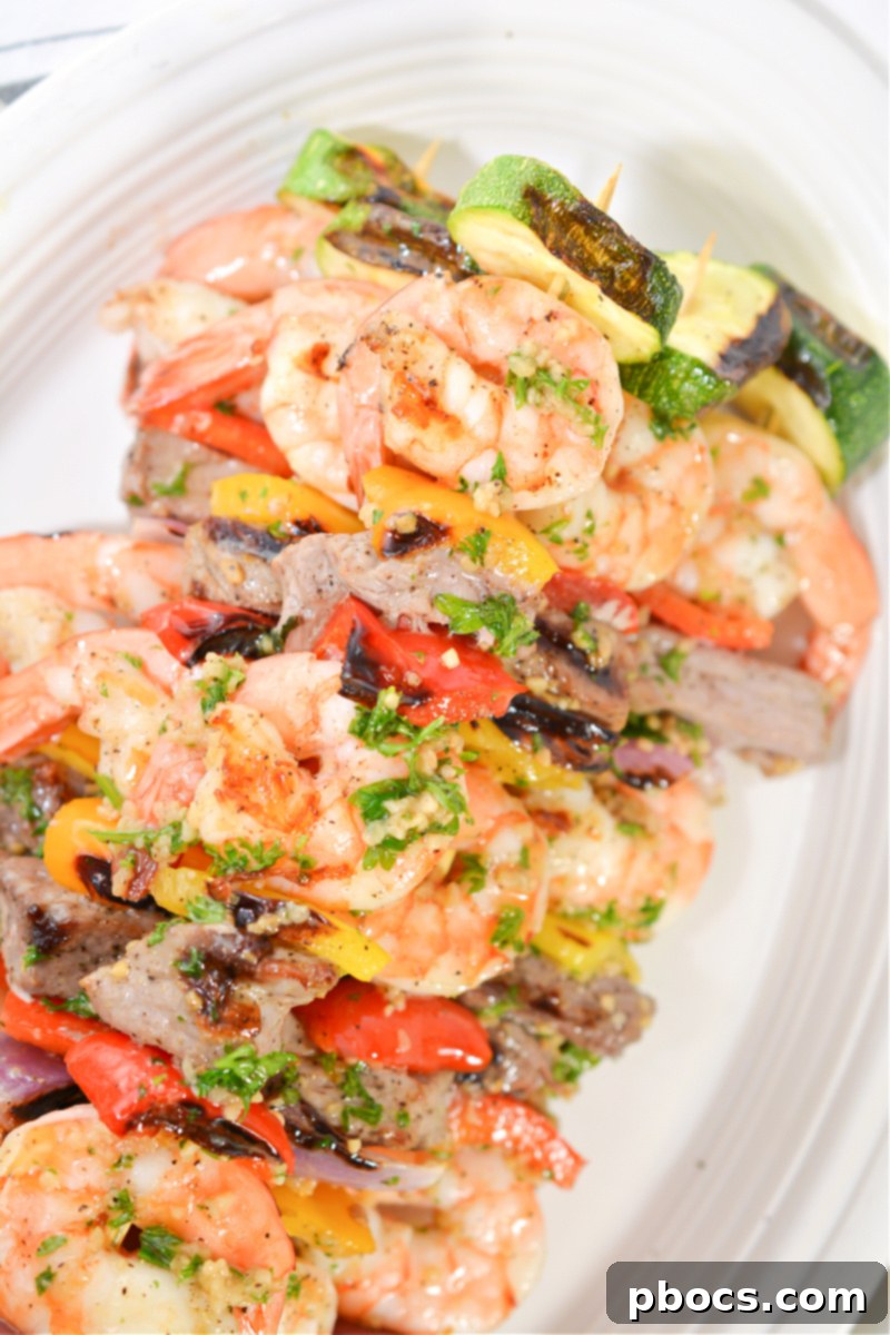 Keto Steak and Shrimp Kabobs