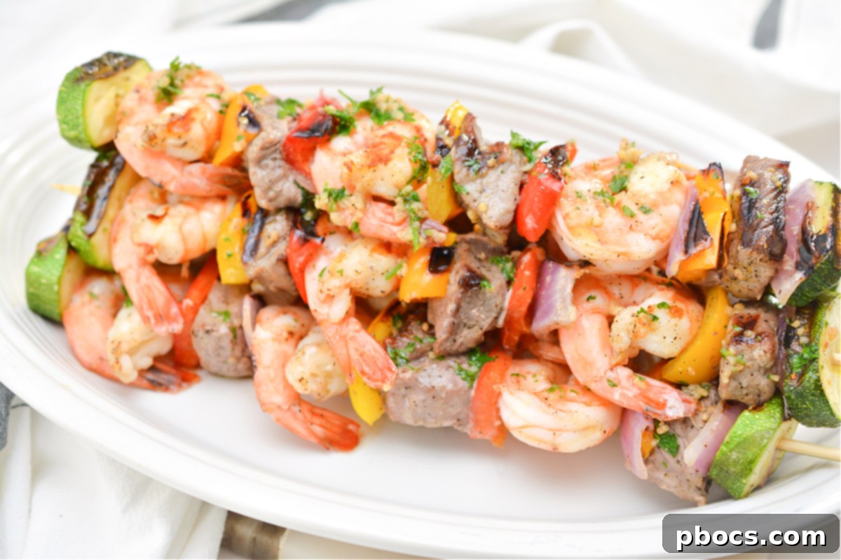 Keto Steak and Shrimp Kabobs