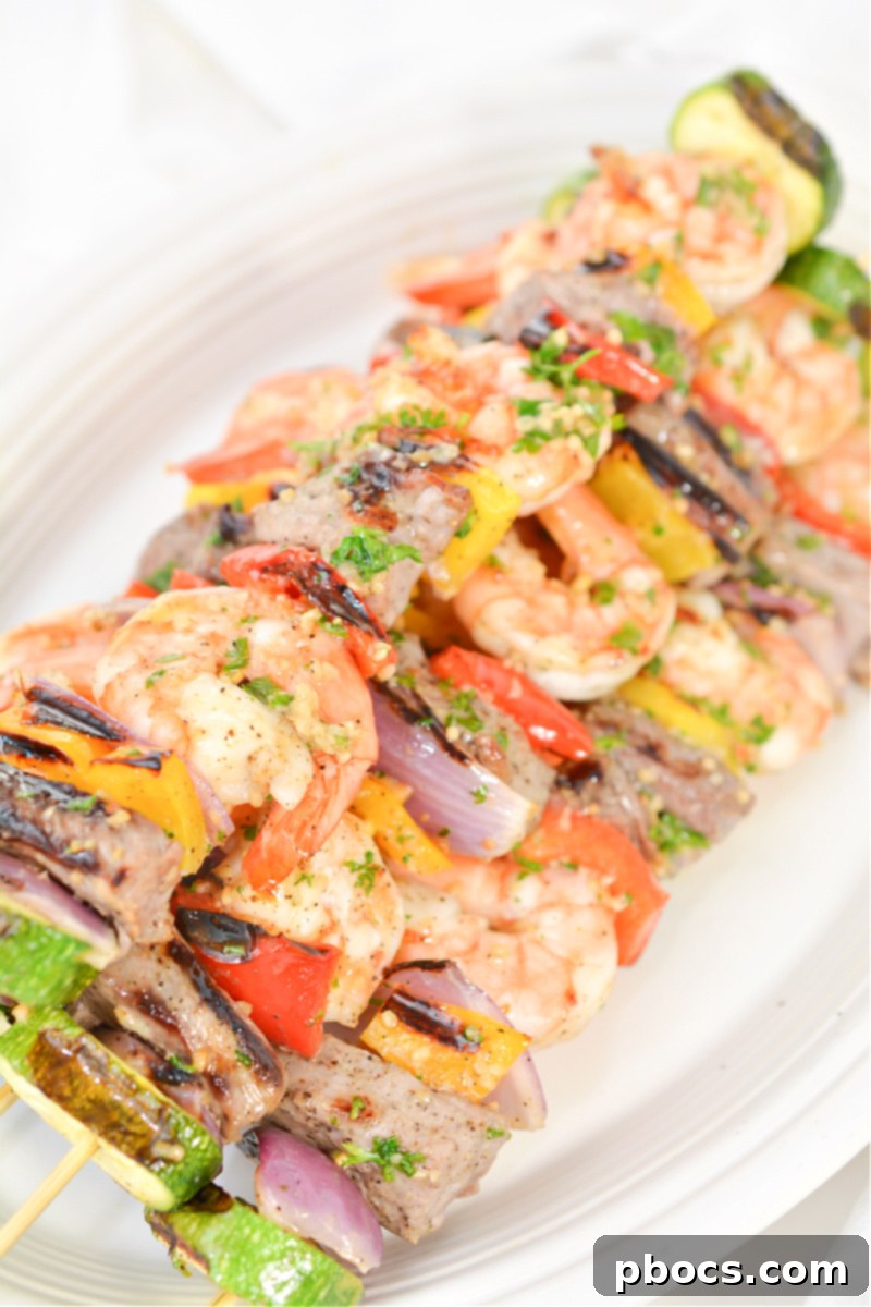 Keto Steak and Shrimp Kabobs