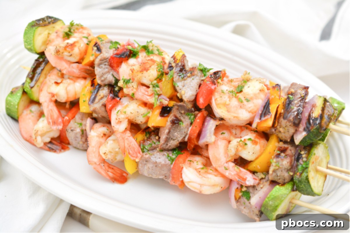 Keto Steak and Shrimp Kabobs
