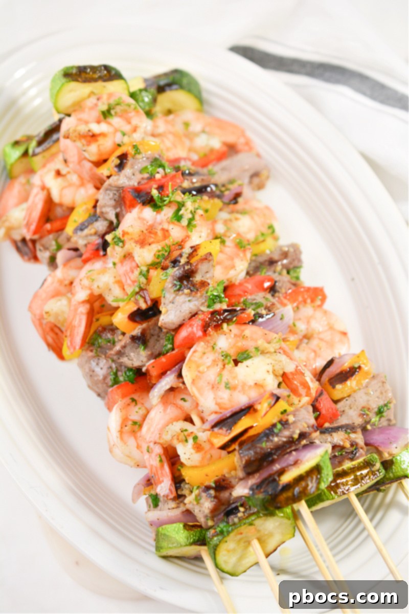 Keto Steak and Shrimp Kabobs