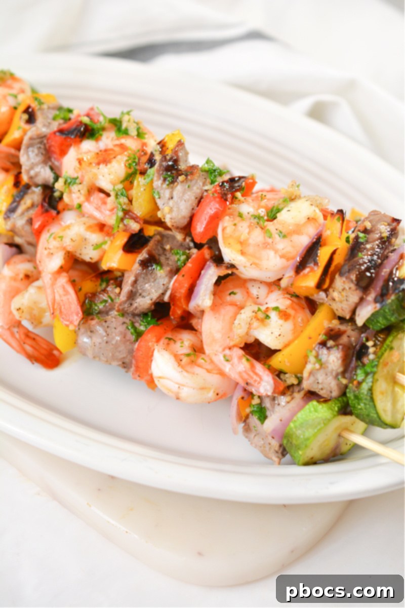 Keto Steak and Shrimp Kabobs