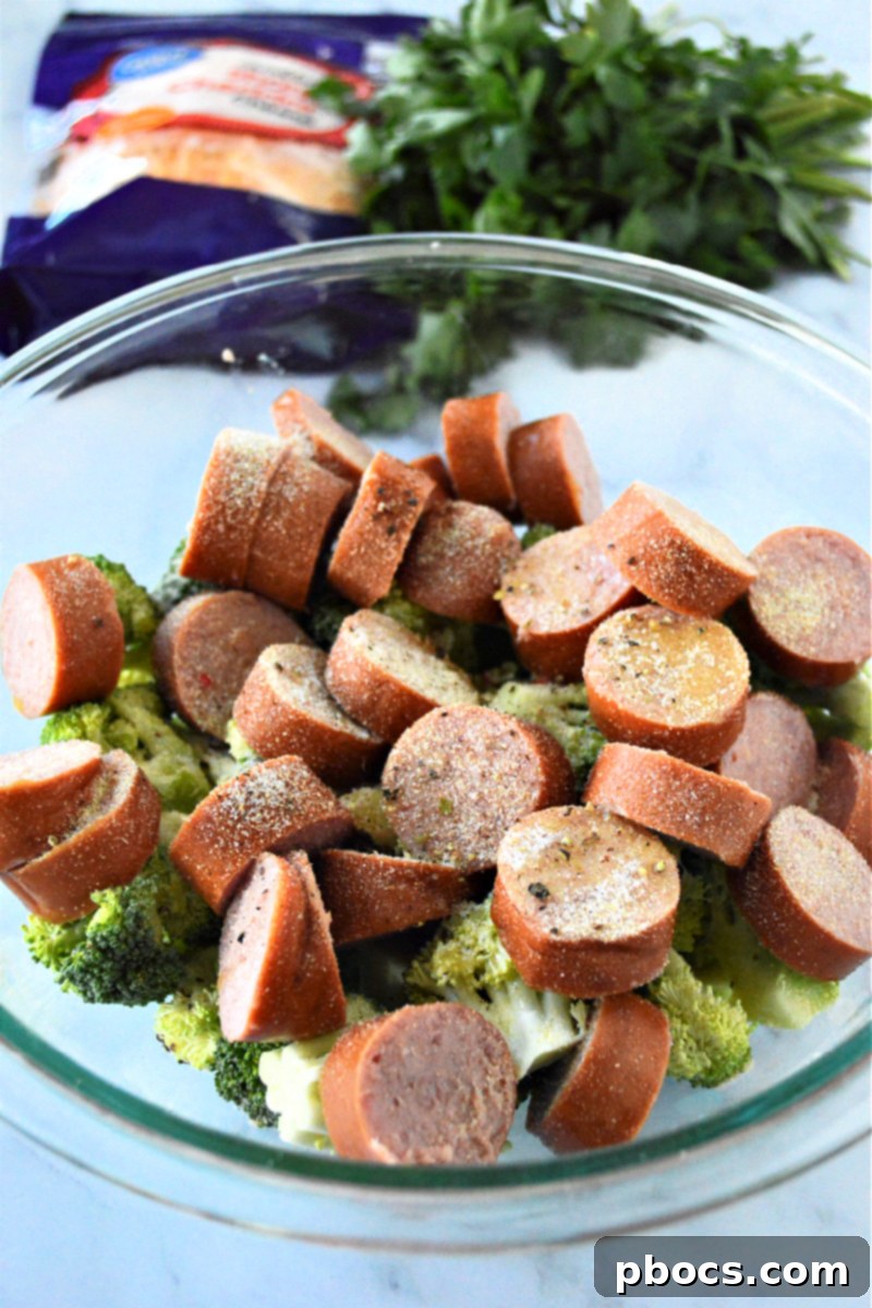 Flavorful Sausage Broccoli Foil Meals 11 Slicing Sausage for Foil Packets