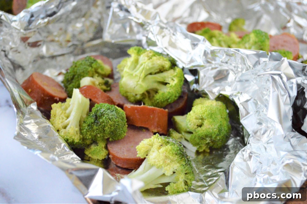 Flavorful Sausage Broccoli Foil Meals 12 Mixing Ingredients for Sausage Broccoli Foil Packets