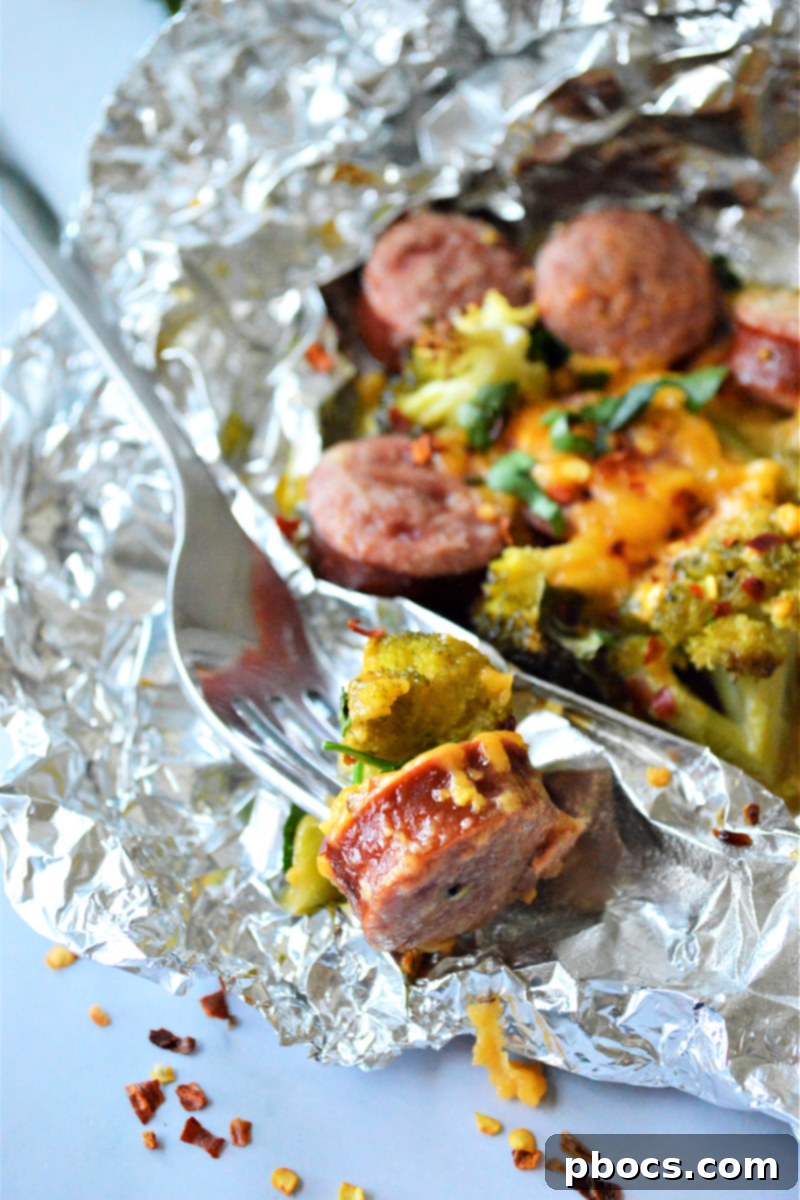 Flavorful Sausage Broccoli Foil Meals 4 Assembling Sausage and Broccoli Foil Packets