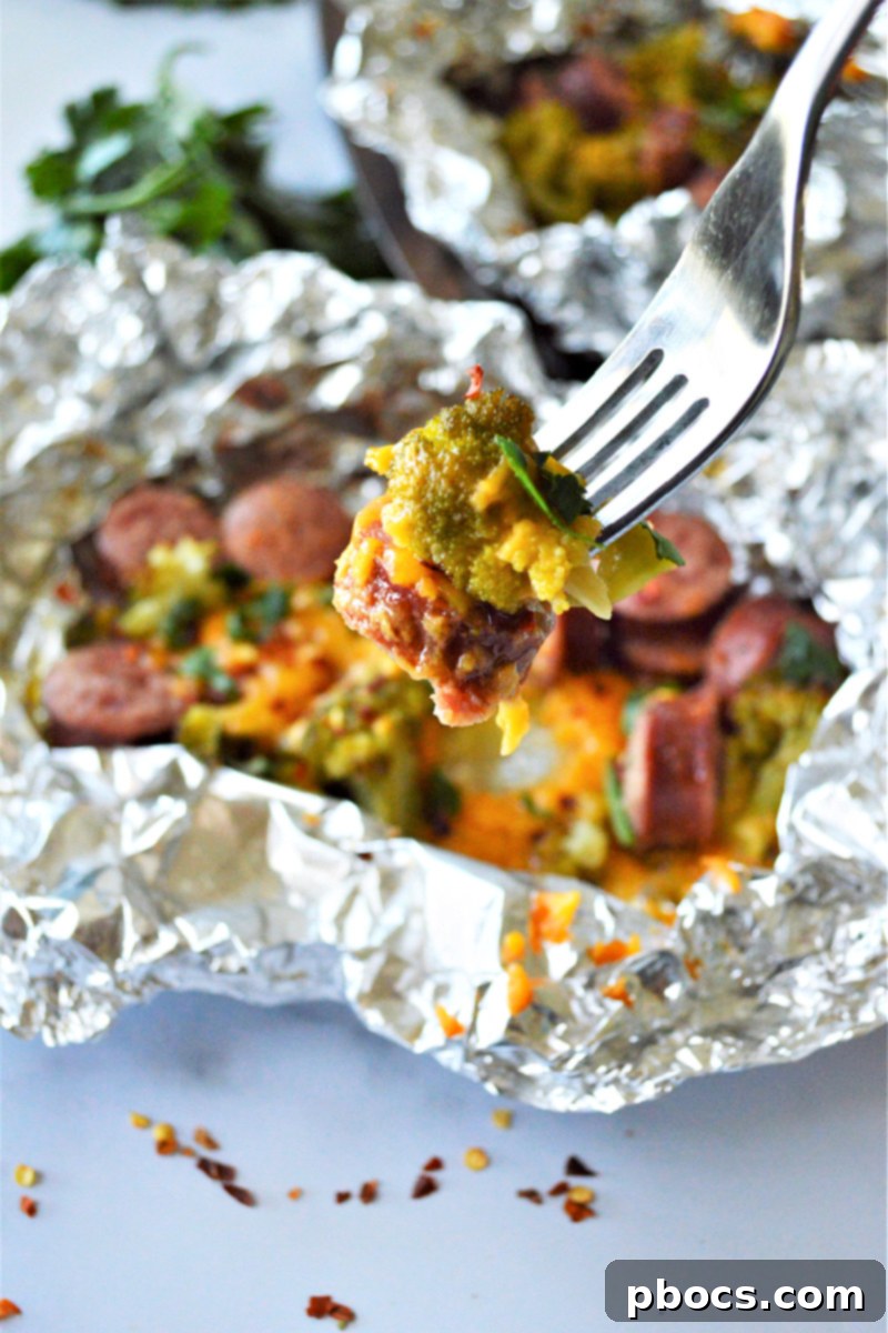 Flavorful Sausage Broccoli Foil Meals 6 Grilled Sausage and Broccoli Foil Packets