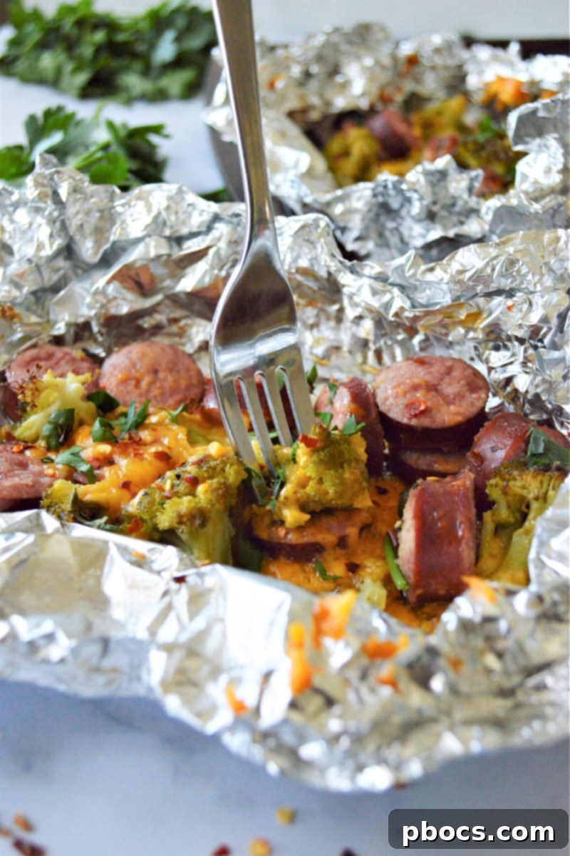 Flavorful Sausage Broccoli Foil Meals 9 Oven-Baked Sausage and Broccoli Foil Packets Ready to Serve