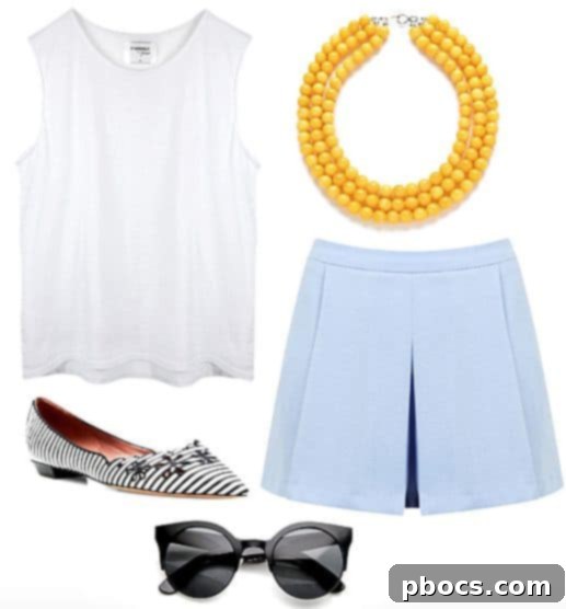Minion Inspired Casual Weekend Outfit with Blue Shorts