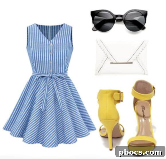 Minion Inspired Flirty Striped Dress Outfit