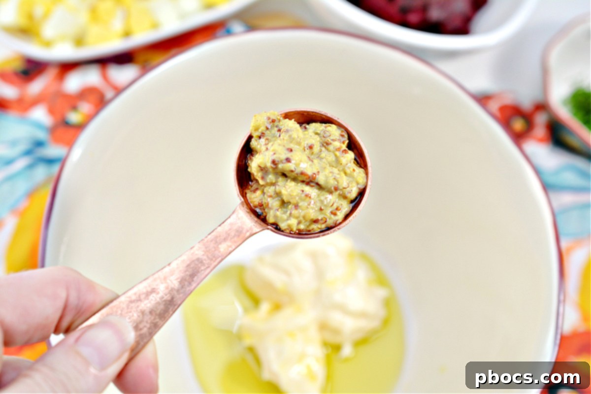 Beet Egg Salad Recipe Step 2: Preparing the Dressing