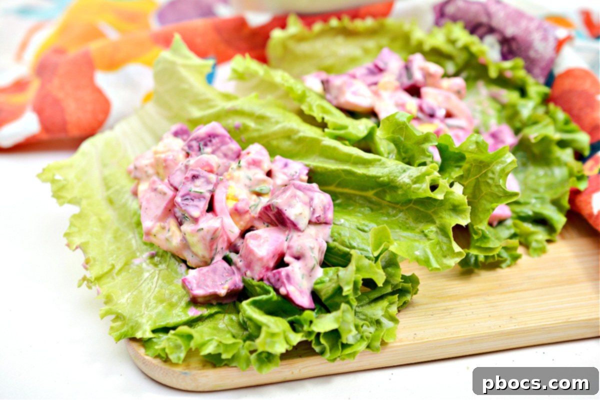 Keto Pink Potato Salad Alternative: Beet Egg Salad