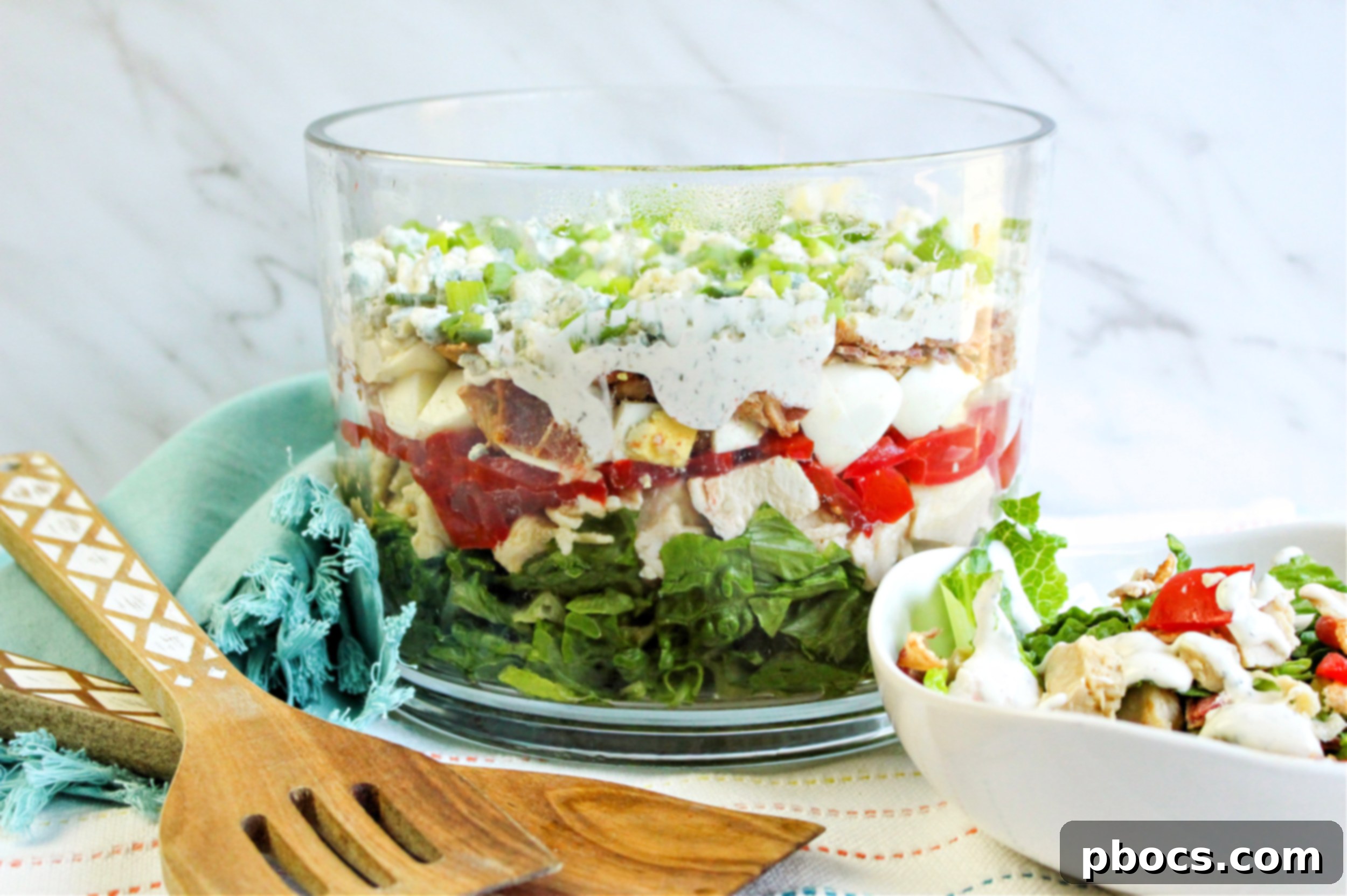 Smart Carb Chicken Cobb Trifle 11 Overview of a fresh Low-Carb Chicken Cobb Salad Trifle