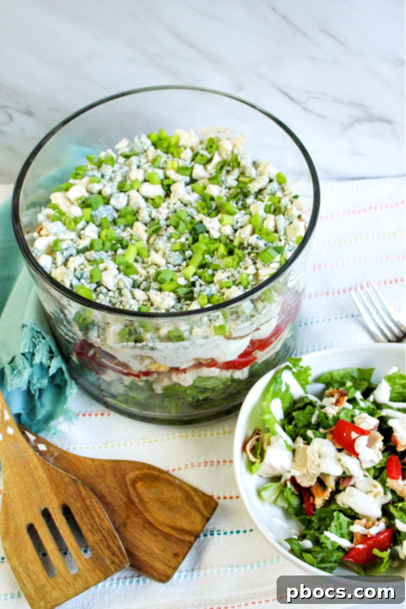Smart Carb Chicken Cobb Trifle 4 Preparing the layers for a Low-Carb Chicken Cobb Salad Trifle