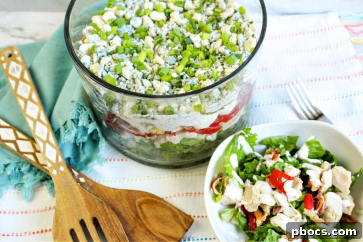Smart Carb Chicken Cobb Trifle 10 Storing Low-Carb Chicken Cobb Salad Trifle in the fridge
