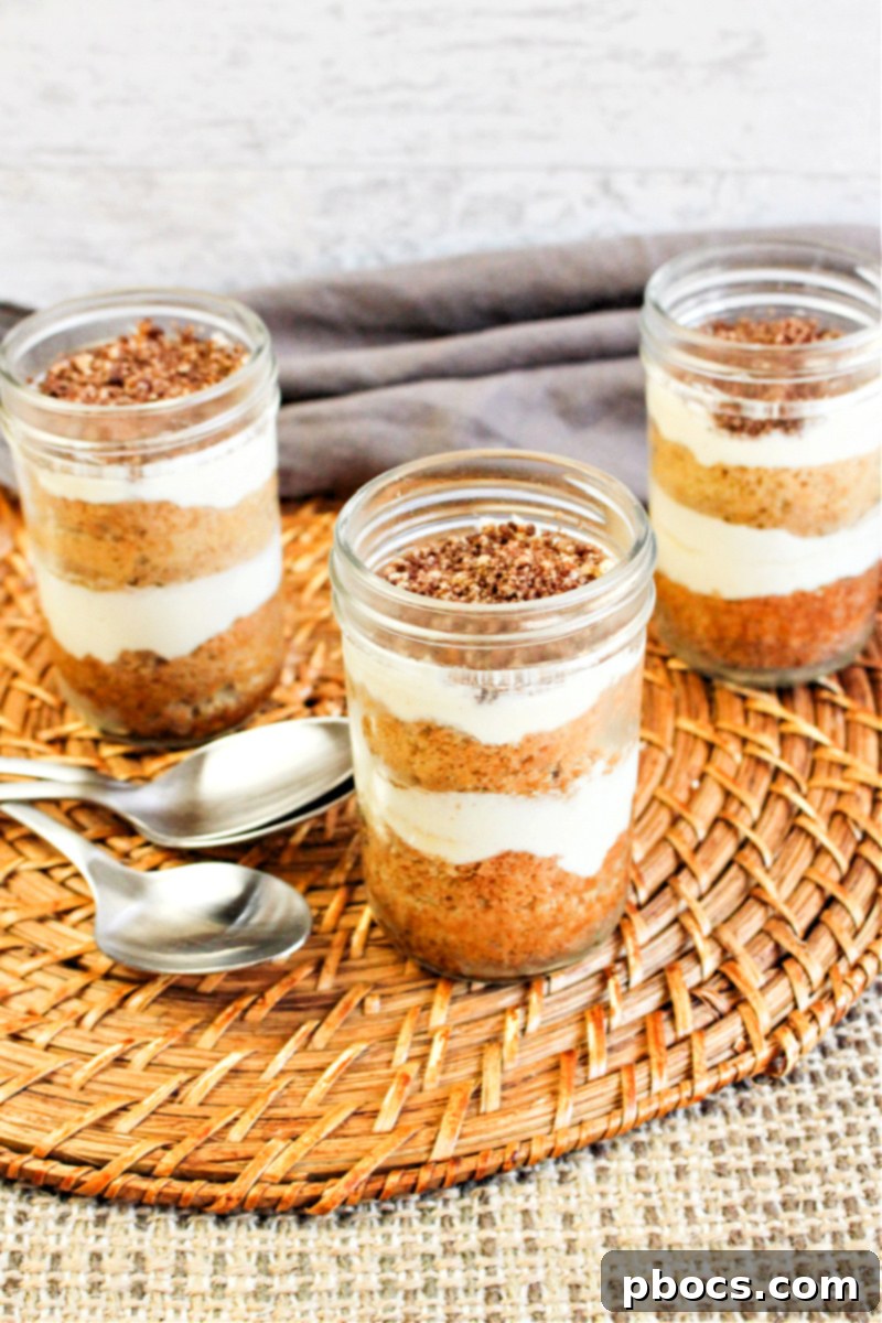 Preparing layers for Low Carb Tiramisu in a Jar