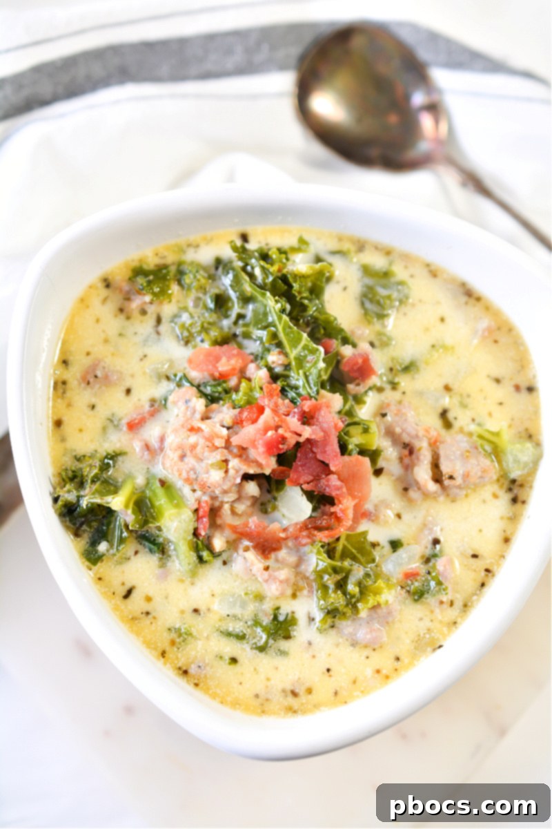 Keto Creamy Tuscan Sausage Soup