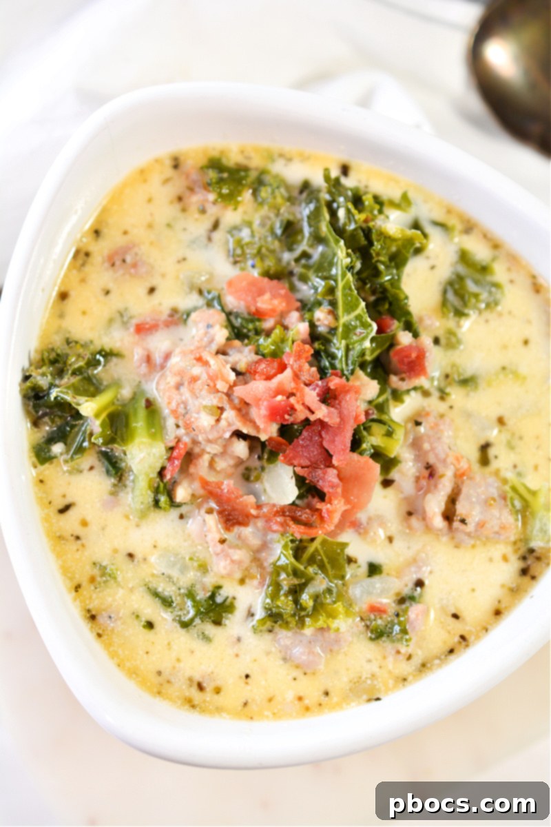Keto Creamy Tuscan Sausage Soup