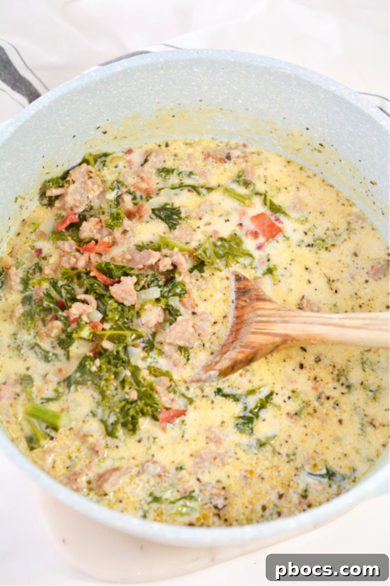 Keto Creamy Tuscan Sausage Soup