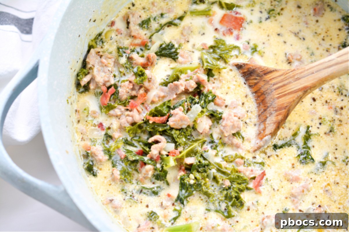 Keto Creamy Tuscan Sausage Soup