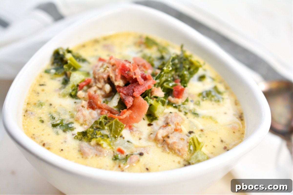 Keto Creamy Tuscan Sausage Soup