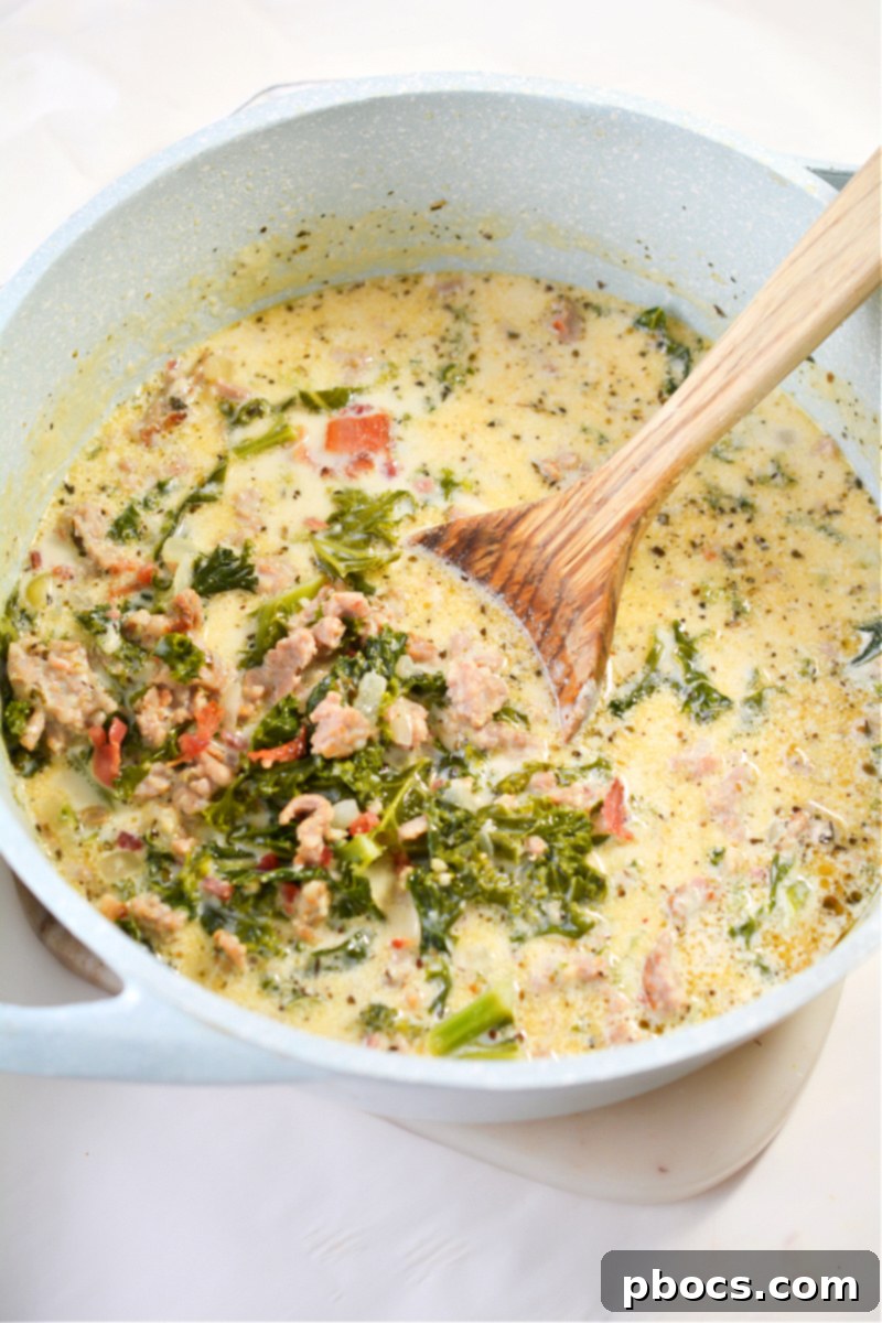Keto Creamy Tuscan Sausage Soup