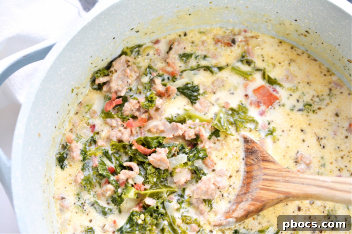 Keto Creamy Tuscan Sausage Soup