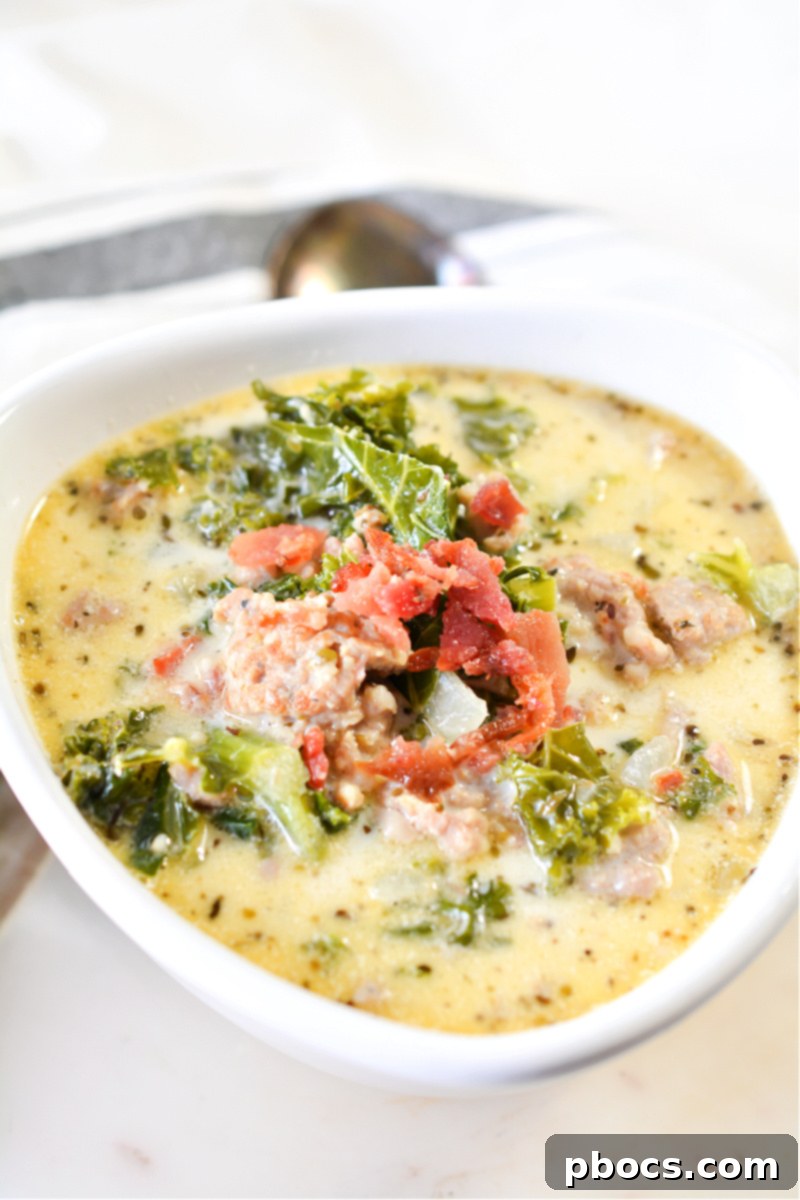 Keto Creamy Tuscan Sausage Soup
