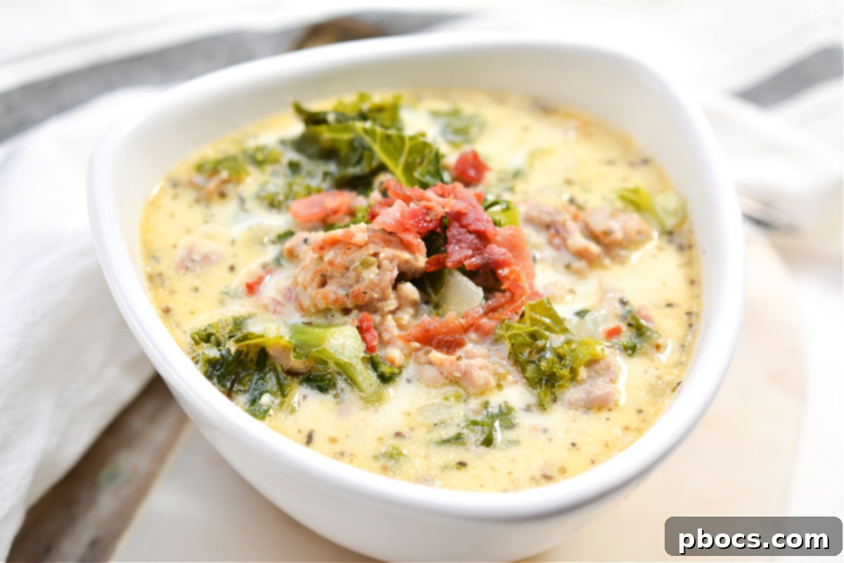 Keto Creamy Tuscan Sausage Soup