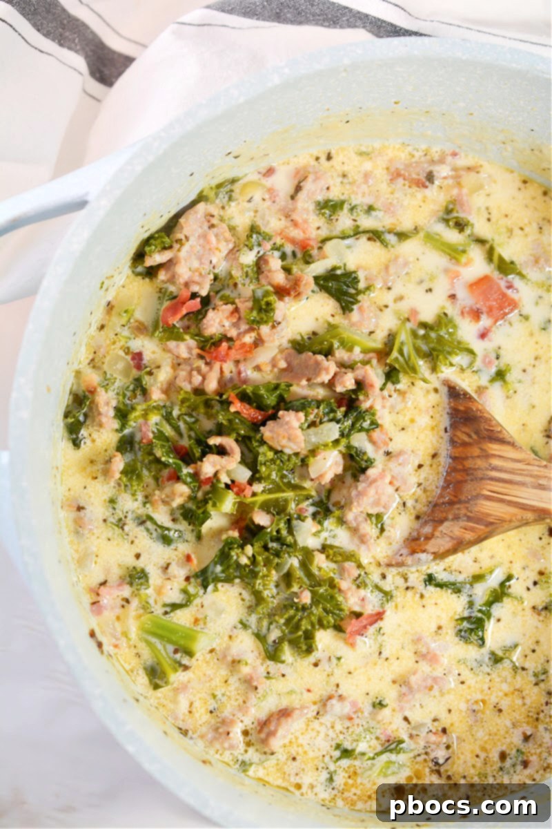 Keto Creamy Tuscan Sausage Soup