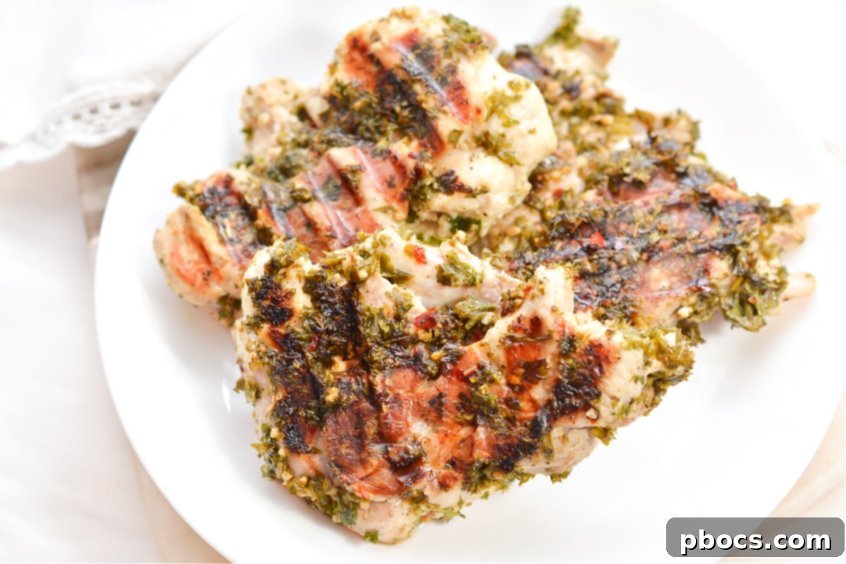 Keto Chimichurri Chicken served with various low-carb side dishes
