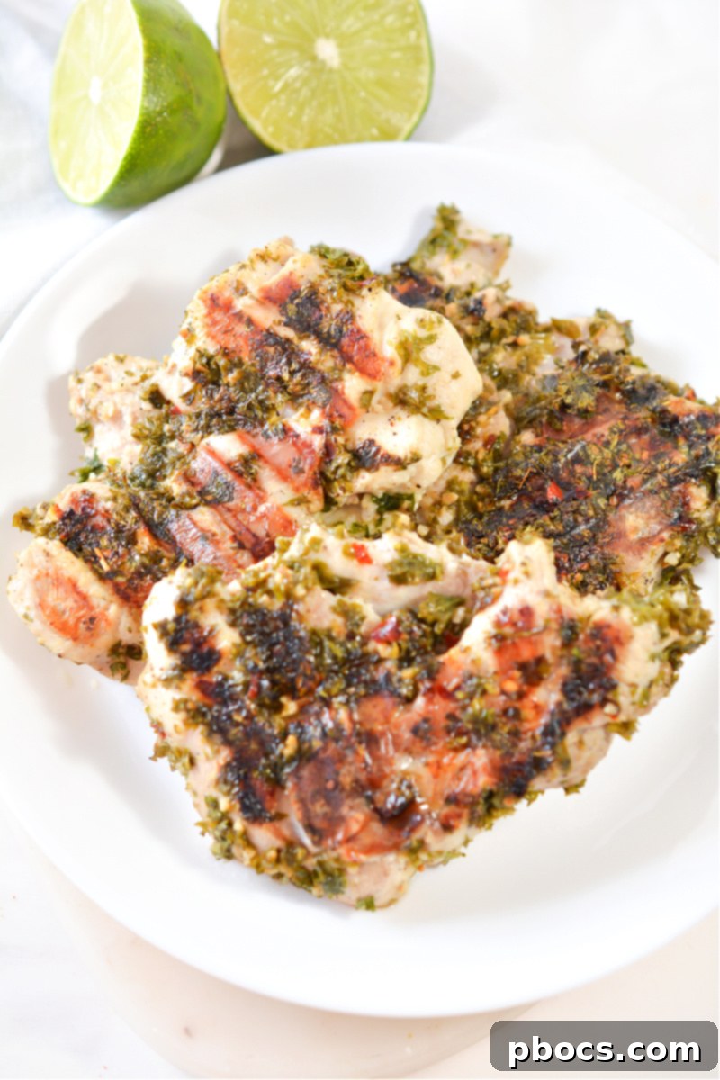 Container of leftover Keto Chimichurri Chicken ready for storage