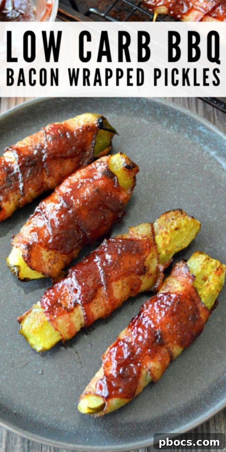 Low Carb BBQ Bacon-Wrapped Pickles