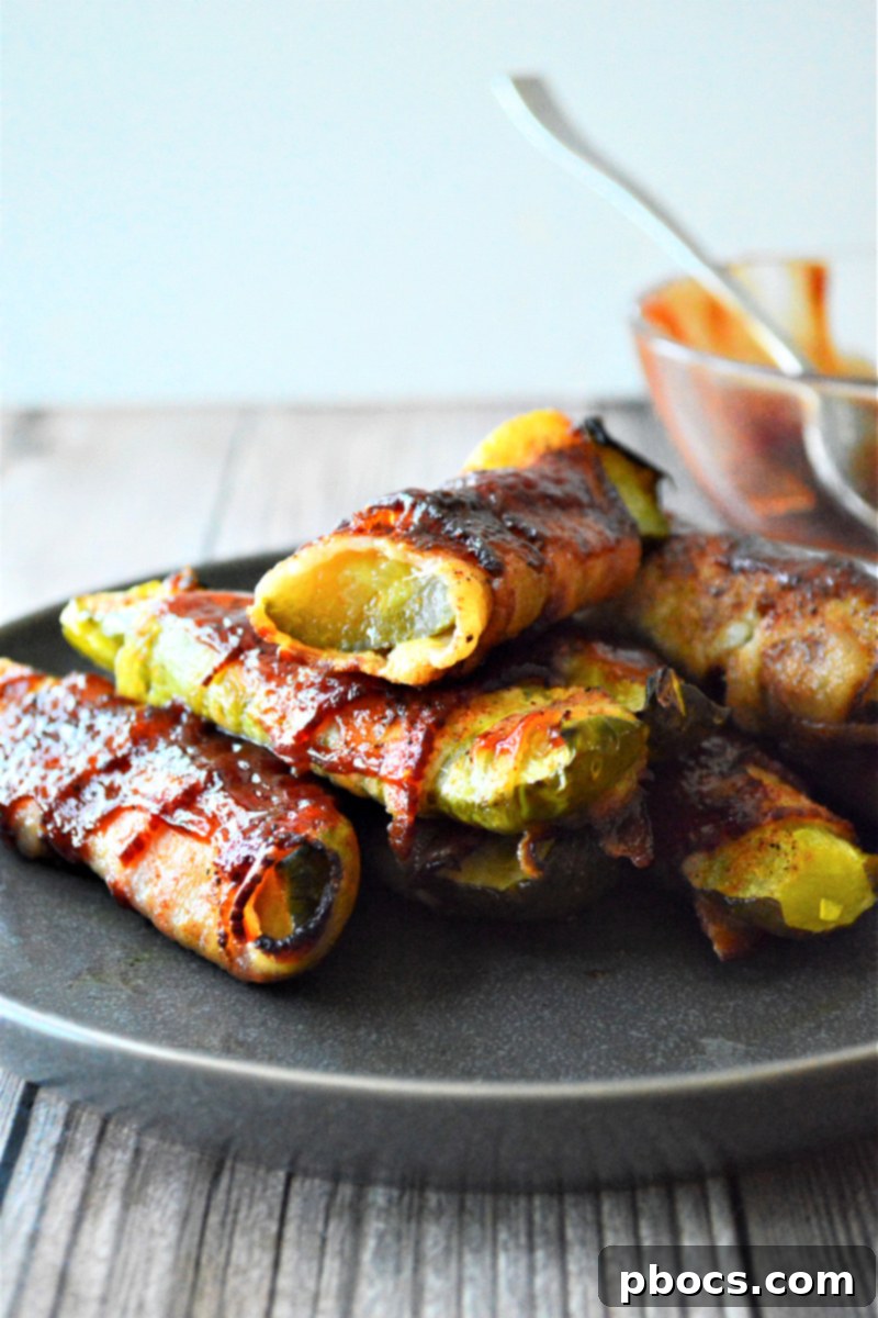 Low Carb BBQ Bacon Wrapped Pickles