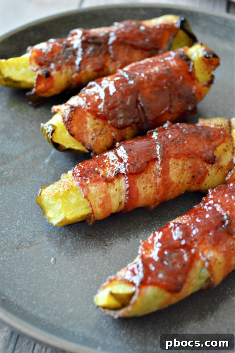 Keto BBQ Bacon-Wrapped Pickles