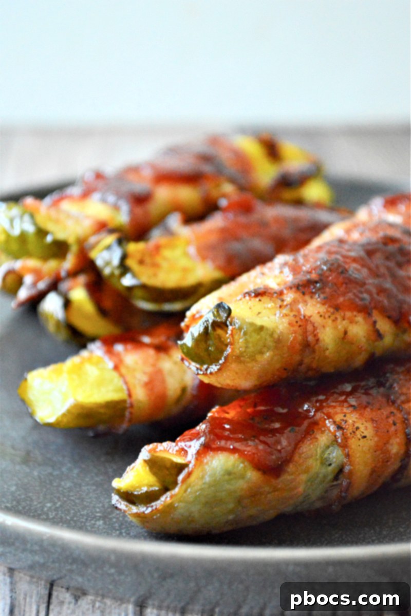 Low Carb BBQ Bacon Wrapped Pickles