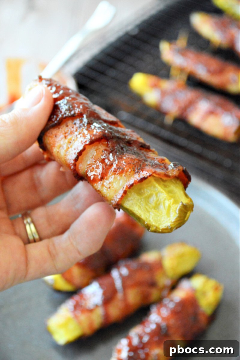 Low Carb BBQ Bacon Wrapped Pickles