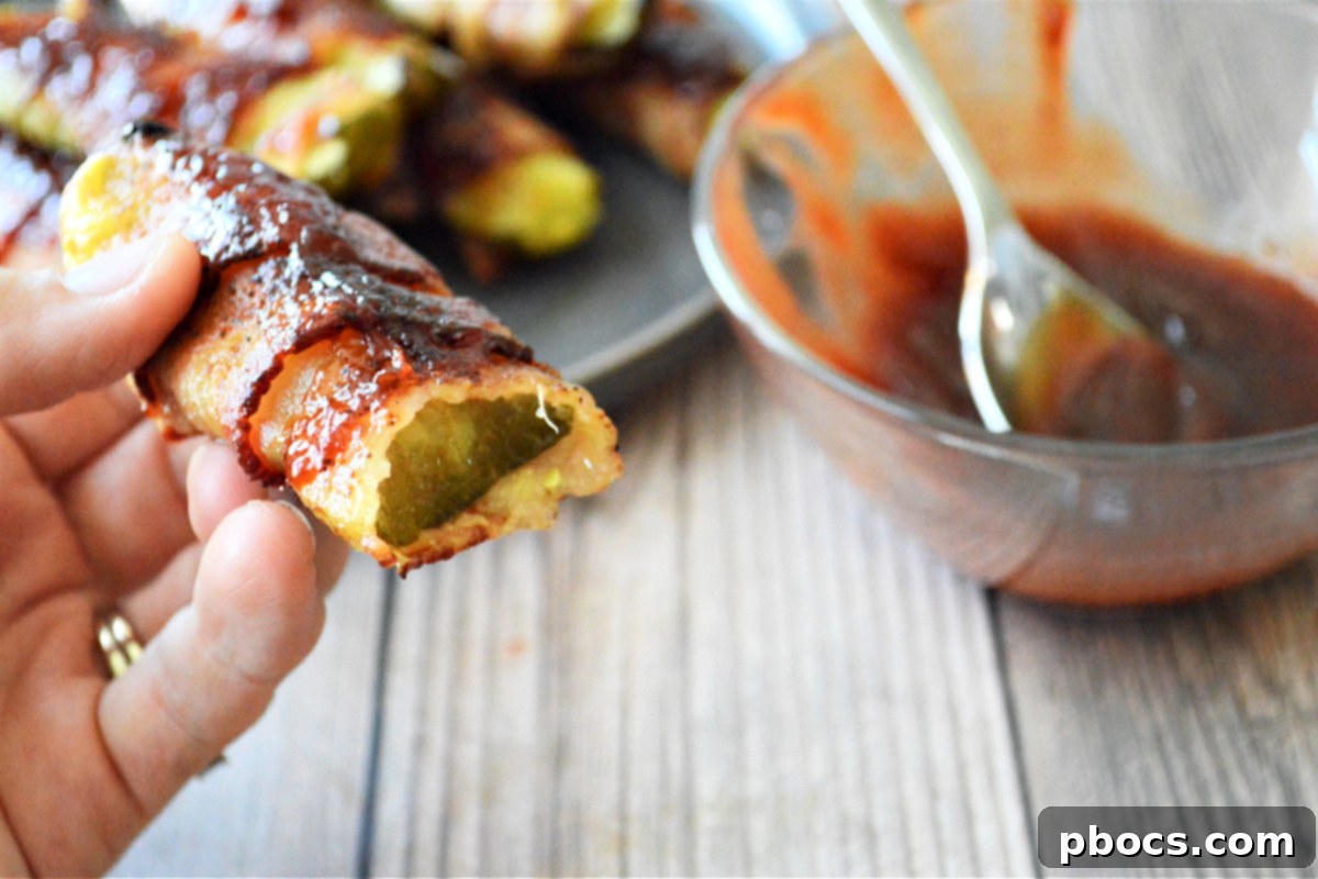 Low Carb BBQ Bacon Wrapped Pickles