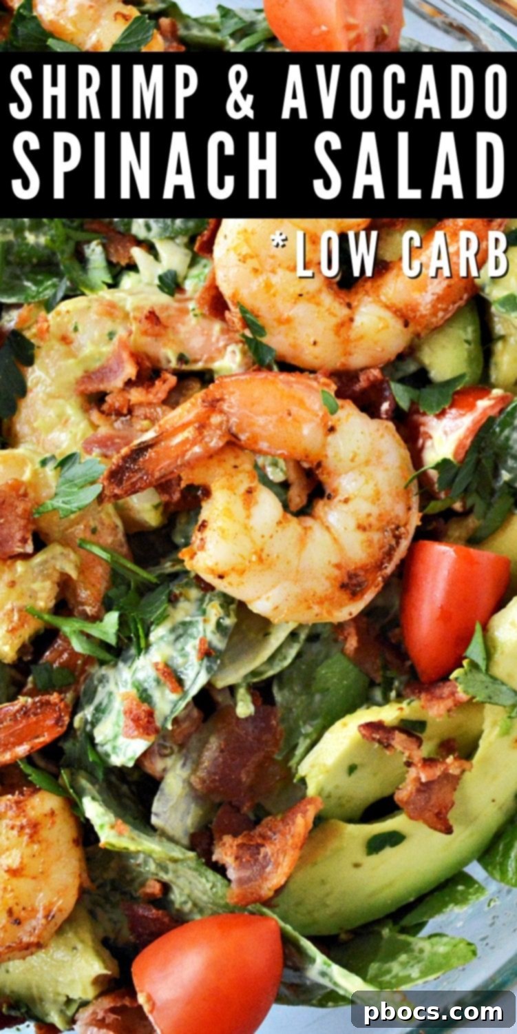 Shrimp Avocado and Spinach Salad for Pinterest