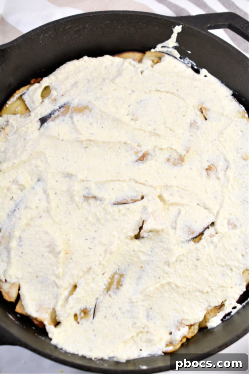 Top meat layer on lasagna