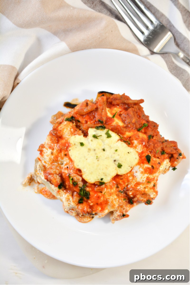 Serving of Keto Eggplant Lasagna