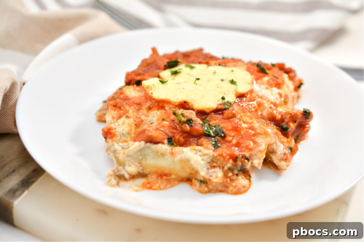 Keto Eggplant Lasagna ready to serve