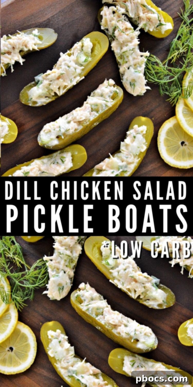 Dill Chicken Salad Pickle Boats (Low-Carb Recipe)