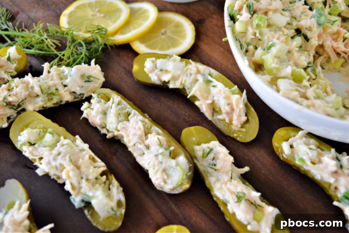 Zesty Low-Carb Dill Chicken Salad Pickle Boats 5 Dill Chicken Salad Pickle Boats (Low-Carb Recipe)