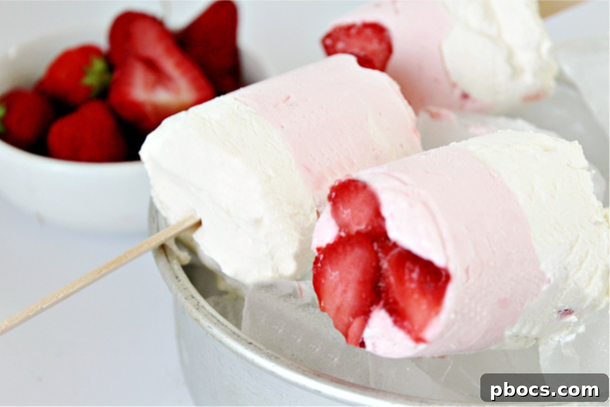 Dixie cups filled with Keto Strawberry Cheesecake Popsicle mixture