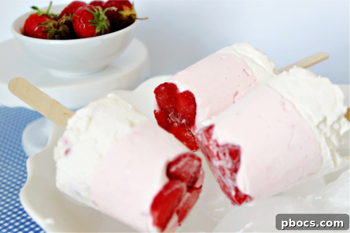 Kids love Keto Strawberry Cheesecake Popsicles - Healthy sugar-free treat