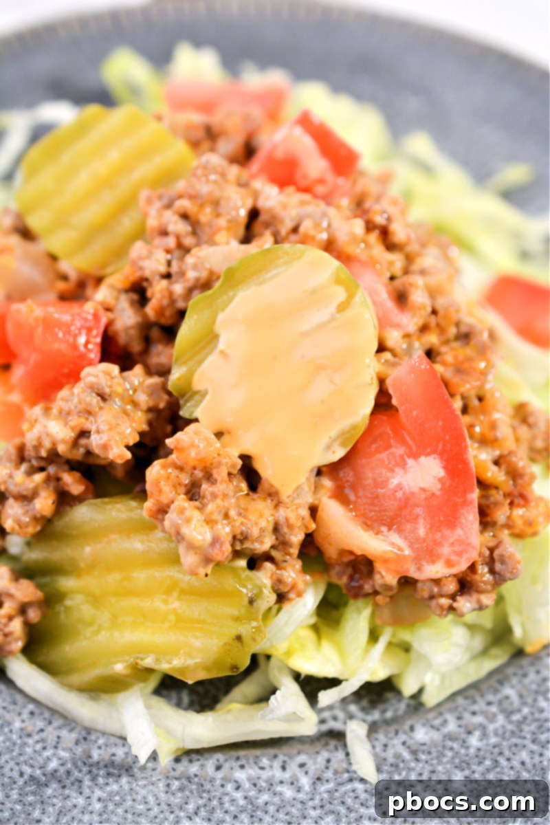 Keto Cheeseburger Skillet ready for meal prep containers